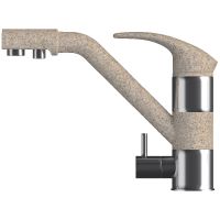 Смеситель для кухни Polygran Дуо №302 824951 Песочный — фото 1, Смесители для кухни