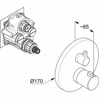 Смеситель для душа Kludi Nova Fonte Puristic 208305315 с термостатом Белый матовый — фото 2, Смеситель для душа