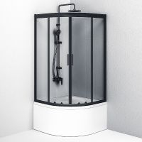 Товар: Душевой уголок AM.PM Gem 90х90 W90G-401A090BT профиль Черный матовый стекло прозрачное - фото 5 Душевой уголок AM.PM Gem 90х90 W90G-401A090BT профиль Черный матовый стекло прозрачное — фото 5, Душевые уголки четверть круга