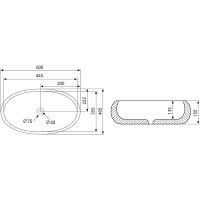 Раковина-чаша Abber Bequem 60 AC2102MW Белая матовая — фото 4, Раковины накладные