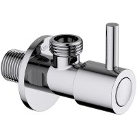 Запорный вентиль Aquatek AQ2451CR угловой Хром — фото 1, Комплектующие для душевого оборудования