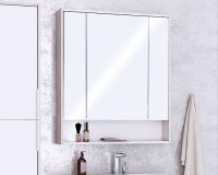 Зеркальный шкаф Aquaton Рико 80 1A215302RIB90 Белый Ясень фабрик — фото 5, Зеркальные шкафы в ванную