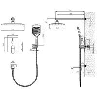Душевая система Splenka S31.27.06 Черная матовая — фото 2, Встраиваемые душевые комплекты