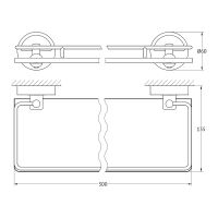 Товар: Стеклянная полка FBS Luxia LUX 013 Хром - фото 2 Стеклянная полка FBS Luxia LUX 013 Хром — фото 2, Полки для ванной и душа