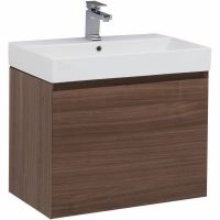 Тумба с раковиной Aquanet Нью-Йорк 70 213935 подвесная Орех — фото 2, Тумбы с раковиной