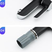 Смеситель для раковины Gappo G03-6 G1003-6 Черный матовый Хром — фото 3, Смесители для раковины