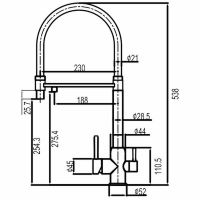 Смеситель для кухни Gappo G4399-5 Нержавеющая сталь Серый — фото 8, Смесители для кухни