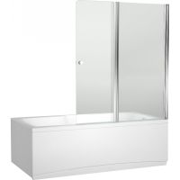 Шторка на ванну Aquanet Alfa 4 NF6222 Pivot 122 00196049 профиль Хром стекло прозрачное — фото 1, Шторки для ванной распашные