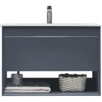 Тумба с раковиной Orans BC-1125 80 1125800 подвесная Dark grey — фото 1, Тумбы с раковиной