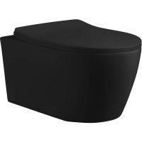Унитаз Ceruttispa Sella Aria MBF CT10016 подвесной Черный матовый с сиденьем Микролифт — фото 1, Подвесные унитазы