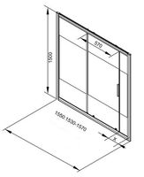 Шторка на ванну Aquanet Practic AE10-B-155H150U-CP 155 273601 профиль Хром стекло прозрачное с шелкографией — фото 4, Шторки для ванной раздвижные