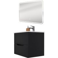 Тумба с раковиной Orange Li-100Tub+Ra подвесная Черная матовая — фото 10, Тумбы с раковиной