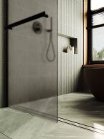 Душевая перегородка Maybah Glass MGD-728-6ш 790x1950 в широком профиле Черный стекло бронзовое матовое — фото 6, Душевые перегородки