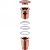 Донный клапан Abber AF0010MRG click-clack Розовое золото матовое — фото 2, Донные клапаны