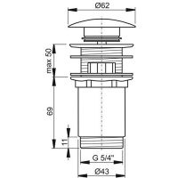 Донный клапан Ravak X01373 Сlick-Сlack Хром — фото 3, Донные клапаны