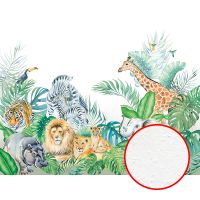 Фреска детская Ortograf Little Friends 34359 Фактура бархат FX Флизелин (4*3) Разноцветный, Животные/Листья арт-34359 (бархат FX) — фото 1, Фрески