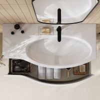 Тумба под раковину Kerama Marazzi Riva 100 R RV.100Rh\WHT.M подвесная Белая матовая — фото 9, Тумбы под раковину