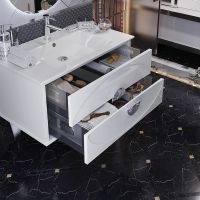 Товар: Тумба под раковину Opadiris Ибица 90 00-00007282 подвесная Белая глянцевая Хром - фото 4 Тумба под раковину Opadiris Ибица 90 00-00007282 подвесная Белая глянцевая Хром — фото 4, Мебель для ванной