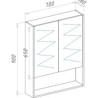 Товар: Зеркальный шкаф Bellezza Ницца 70 4611011030014 Белый - фото 2 Зеркальный шкаф Bellezza Ницца 70 4611011030014 Белый — фото 2, Зеркальные шкафы в ванную