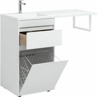 Тумба с раковиной Aquanet Токио 110 L 239298 Белая — фото 2, Тумбы с раковиной