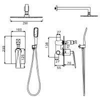 Товар: Душевая система Boheme Venturo 374-W Белая Хром - фото 2 Душевая система Boheme Venturo 374-W Белая Хром — фото 2, Душевое оборудование. Душевая программа
