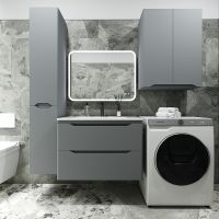 Тумба под раковину Style Line Марелла 80 Люкс Plus СС-00002412 подвесная Серый матовый антискрейтч — фото 5, Мебель для ванной