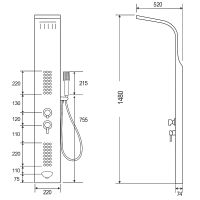 Душевая панель Ceruttispa Celia W CT10402 с гидромассажем Белая — фото 4, Душевые панели