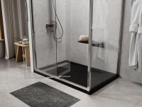 Душевой поддон из искусственного камня WasserKRAFT Abens 140x80 20T35 Черный матовый — фото 2, Душевые поддоны