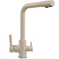 Смеситель для кухни Polygran Высокий Дуо №302 627536 Песочный — фото 1, Смесители для кухни