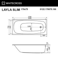Акриловая ванна Whitecross Layla Slim 170x75 0122.170075.100.LINENANO.CR с гидромассажем — фото 8, Ванны