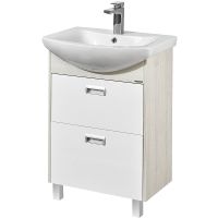 Тумба под раковину Aquaton Бекка PRO 60 1A196601BAC20 Белый Дуб сомерсет — фото 1, Тумбы под раковину