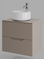 Тумба с раковиной Orange Line 60 Li-60TuLMDF+B07-345W подвесная Латте матовый — фото 2, Мебель для ванной