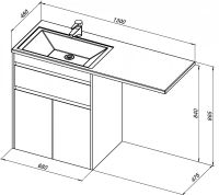 Тумба под раковину Aquanet Токио 130 237746 Белая — фото 7, Тумбы под раковину