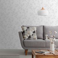 Обои Solo Grace E201501 Винил на флизелине (1,06*10) Серый/Серебряный, Листья — фото 4, Обои для стен