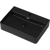 Раковина Abber Rechteck 61 AC2201MB Черная матовая — фото 1, Раковины накладные