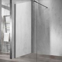 Душевая перегородка Vincea Walk-In 100 VSW-1H100CLGM профиль Вороненая сталь стекло прозрачное — фото 1, Душевые перегородки