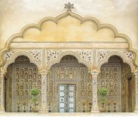 Фреска Ortograf Восток 5694 Фактура флок FLK Флизелин (3,2*2,7) Бежевый, Архитектура — фото 2, Фрески