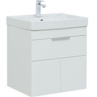 Тумба с раковиной Aquanet Ирис new 60 312425 подвесная Белый глянец — фото 1, Тумбы с раковиной