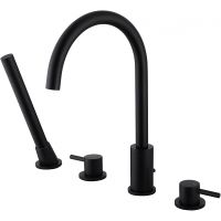 Смеситель на борт ванны Abber Wasser Kreis AF8113B Черный матовый — фото 1, Смесители