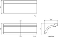 Карниз Европласт 1.50.106 2000x72x90 мм — фото 3, Карнизы