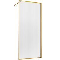 Душевая перегородка Vincea Walk-In 110 VSW-1HP110FLBG профиль Брашированное золото стекло рифленое — фото 1, Душевые перегородки