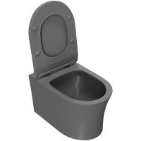 Комплект унитаза с инсталляцией Point Вега 886914GBO1+PN41711GM Серый матовый с сиденьем Микролифт и Белой клавишей смыва — фото 5, Унитазы