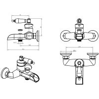 Товар: Смеситель для ванны Boheme Vogue 203-MR-W Бронза - фото 2 Смеситель для ванны Boheme Vogue 203-MR-W Бронза — фото 2, Смесители