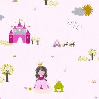 Обои детские AS Creation Little Stars Винил на флизелине (0,53*10,05) Розовый, Принцессы арт-35852-1 — фото 1, Обои для стен
