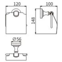 Держатель туалетной бумаги CeramaLux Bianco 52007 с крышкой Хром — фото 2, Держатели туалетной бумаги