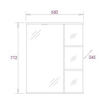 Зеркальный шкаф Onika Карина 55.01 L с подсветкой Белый арт-205512 — фото 5, Зеркальные шкафы в ванную