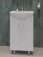 Тумба с раковиной Orange Лайт 50 LA-50TUW+RA Белая — фото 2, Тумбы с раковиной