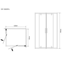Товар: Душевой уголок Grossman Forta 120х80 GR-1280RFo профиль Хром стекло прозрачное - фото 3 Душевой уголок Grossman Forta 120х80 GR-1280RFo профиль Хром стекло прозрачное — фото 3, Душевые уголки