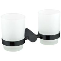 Стакан для зубных щеток Haiba HB8408-7 двойной Черный матовый — фото 1, Мыльницы
