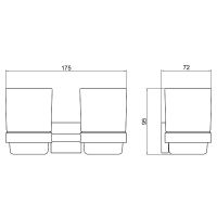 Стакан для зубных щеток Timo Selene 12034/03 двойной Черный матовый — фото 2, Мыльницы